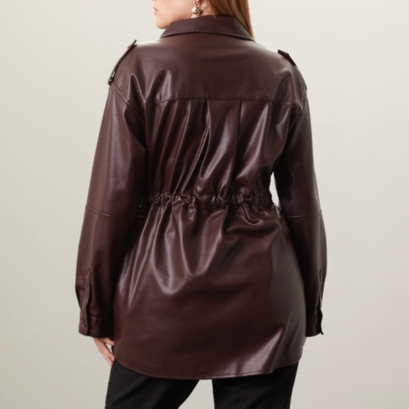 Marissa Web Faux Leather Shacket | Sz 6 or 12 - Picture 4 of 5